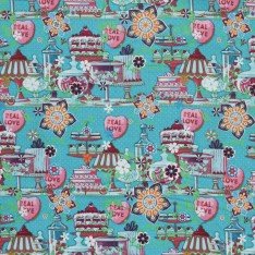 Cotton Poplin Children's Fabric - Pie Aqua