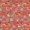 Tissu Enfant Poplin Coton - Gâteau Orange