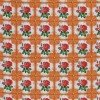 Tissu Enfant Poplin Coton - Carreaux De Mur Orange