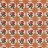 Cotton Poplin Children's Fabric - Wall Tiles Orange