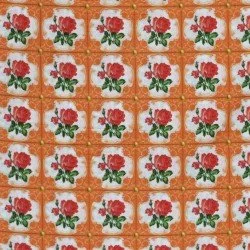 Baumwoll Popelin Kinderstoff - Wandfliesen Orange Baumwoll Popelin Kinderstoff - Wandfliesen Orange