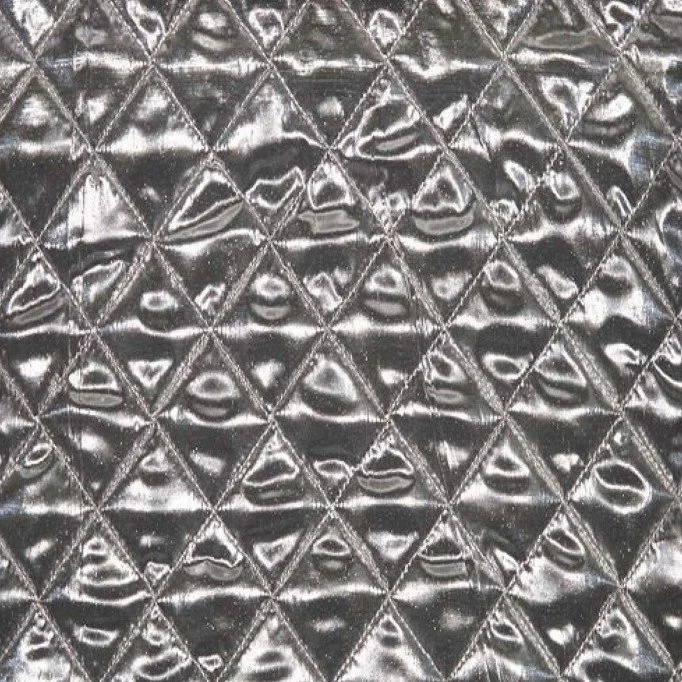 Quiltet forstof 5cm Sølv - (Foring Stof Quiltet)