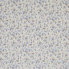 Rippstrick Jersey Stoff - Blaue Miniblumen