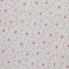 Rippstrick Jersey Stoff - Herzen Blume Beige