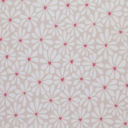 Rippstrick Jersey Stoff - Herzen Blume Beige