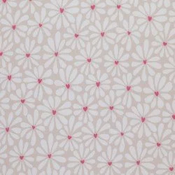 Rib Jersey Strikstof - Hjerter Blomst Beige