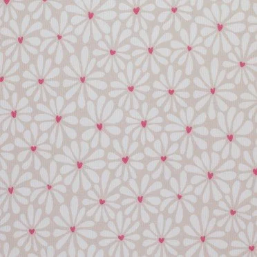 Rippstrick Jersey Stoff - Herzen Blume Beige Rippstrick Jersey Stoff - Herzen Blume Beige - (Jersey Stoffe)