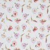 Rib Knit Jersey Fabric - Pink Sketch Flower