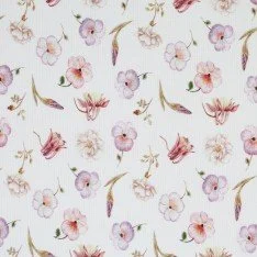 Rippstrick Jersey Stoff - Rosa Skizze Blume