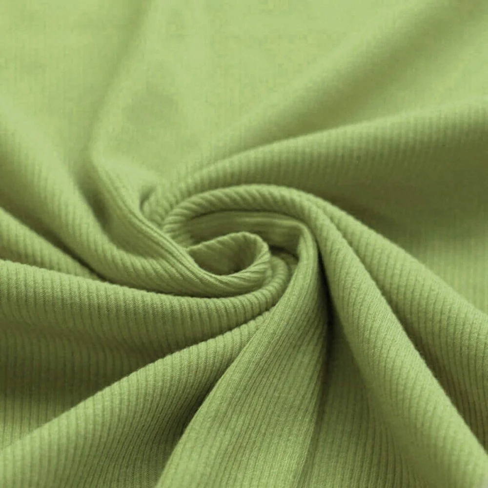 Rib Jersey Stof Appel Groen