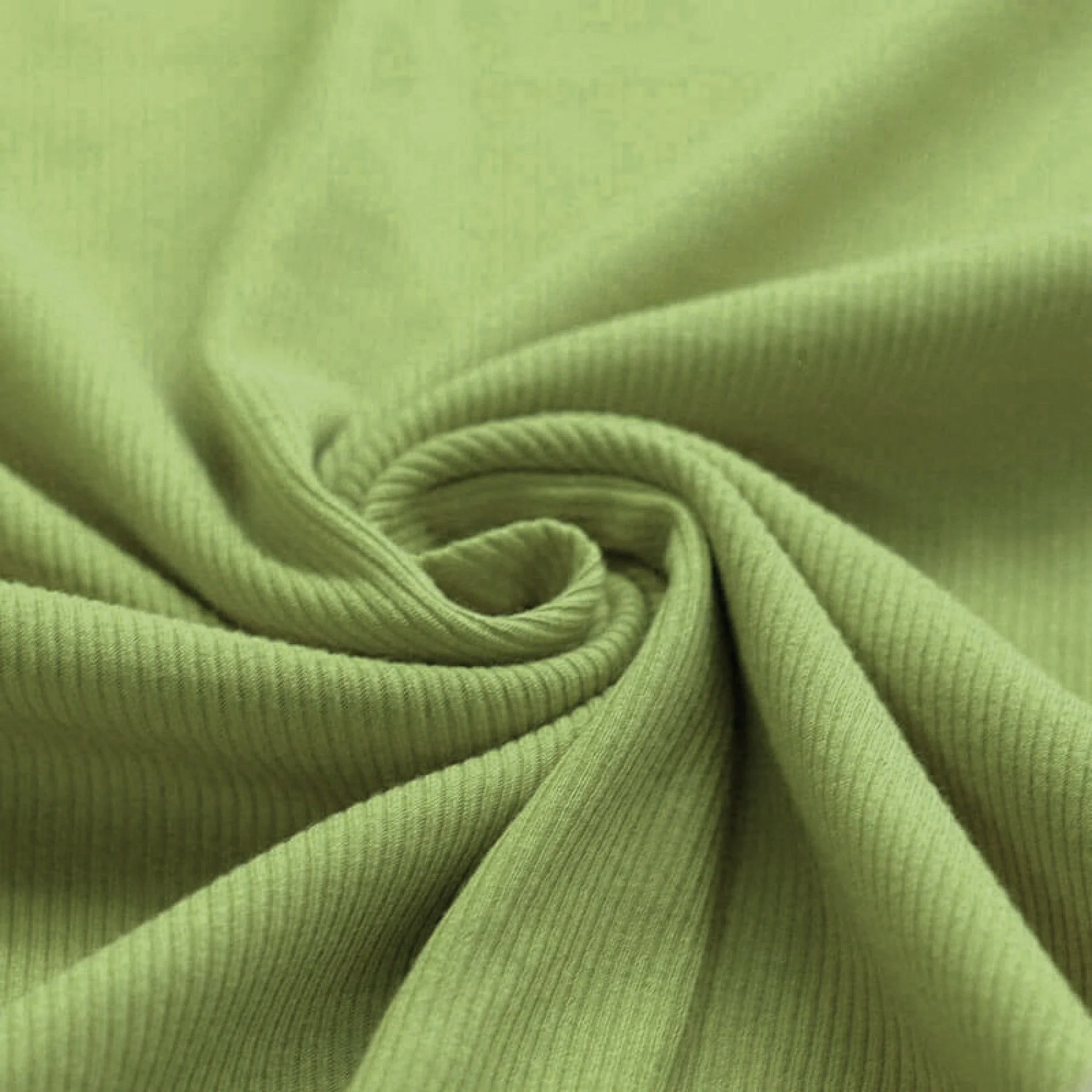 Rib Jersey Stof Appel Groen