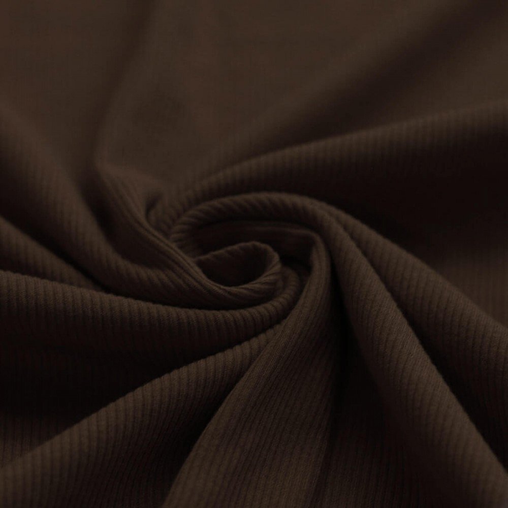 Rib Jersey Strikstof Chokolade Brun