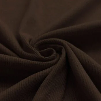 Rib Jersey Stof Chocolade Bruin Rib Jersey Stof Chocolade Bruin