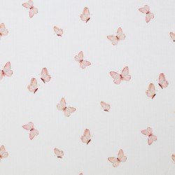 Tissu Maille Tricot Côtelé - Papillons