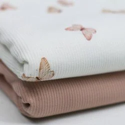 Rippstrick Jersey Stoff - Schmetterlinge