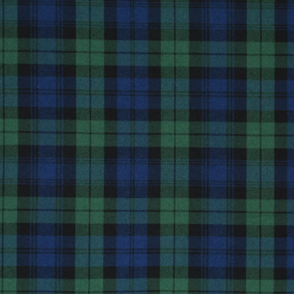 Scottish Tartan Fabric Stretch Small Black Watch