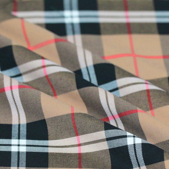Tkanina Szkocka Kratę Elastyczny (Tartan) Wielbłądzi Stuwart Tkaniny Szkocka Krata Tartan