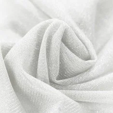 Błyszcząca Tkanina Tiul Siatka 300CM Szerokość Ecru (Silk White)