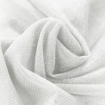 Tessuto Tulle Brillante 300CM Largo Ecru (Silk White) Tessuto Tulle Brillante 300CM Largo Ecru (Silk White)