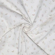 Poplin Katoen Digitale Print - Gezellige Bloem Beige