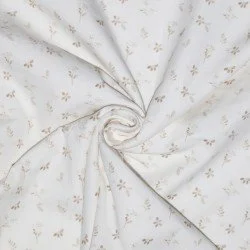 Poplin Katoen Digitale Print - Gezellige Bloem Beige Poplin Katoen Digitale Print - Gezellige Bloem Beige