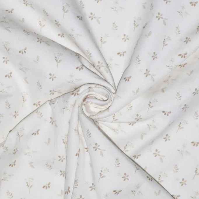 Cotton Poplin Digital Print - Cozy Flower Beige Cotton Poplin Digital Print - Cozy Flower Beige - (Cotton Poplin Printed)