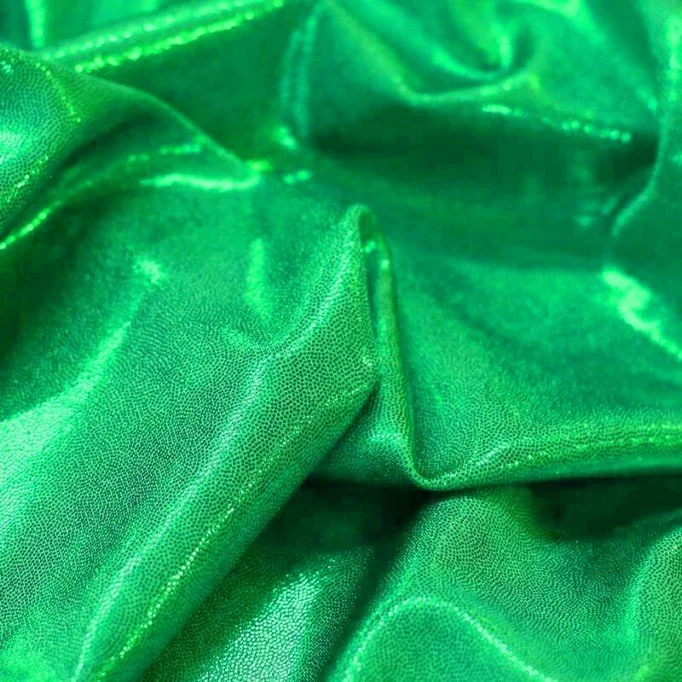 Hologramm Lycra Stoff Mystic Grasgrün - (Tanz Stoffe)