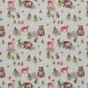 Jersey Cotton Fabric Digital Print - Beige Forestlike Animals