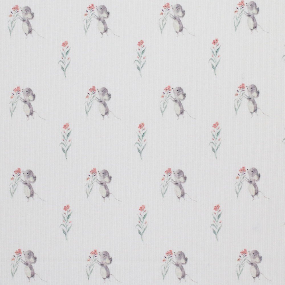 Rib Knit Jersey Fabric - Sweet Mouse Rib Knit Jersey Fabric - Sweet Mouse - (Jersey Fabrics)