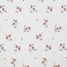 Tessuto Jersey Di Cotone Costine - Uccellino Ecru