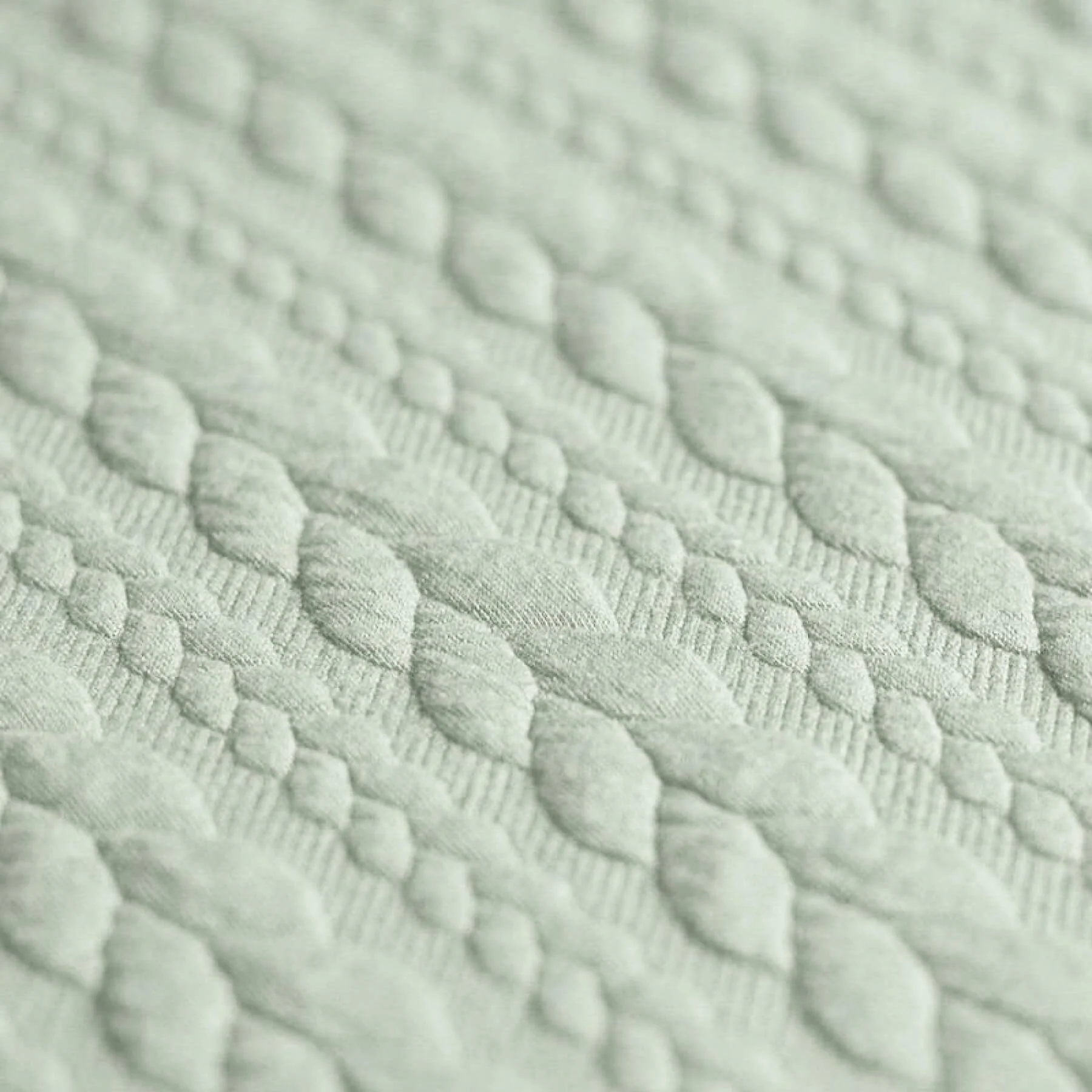 Gebreide Kabel Jacquard Stof Dusty Groen