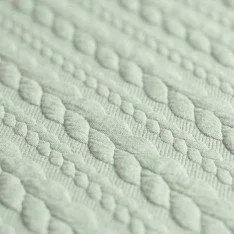 Gebreide Kabel Jacquard Stof Dusty Groen