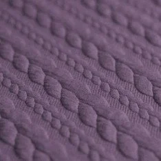 Cable Knit Jacquard Fabric Dusty Purple