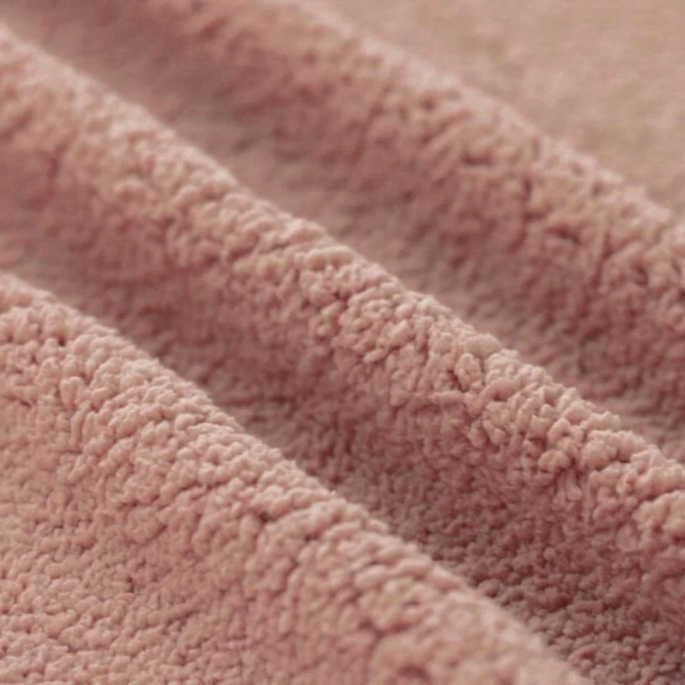 Curly Teddy Fabric Dusty Pink