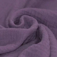 Tessuto Doppia Garza Di Cotone Viola Polveroso Tessuto Doppia Garza Di Cotone Viola Polveroso