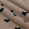 Tissu Fourrure Mouton Coeurs Marron Noir