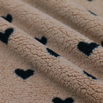 Hartjes Teddy Stof Bruin Zwart Hartjes Teddy Stof Bruin Zwart