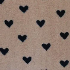 Herz Teddystoff Braun Schwarz