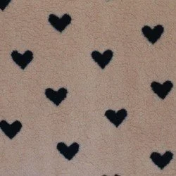 Herz Teddystoff Braun Schwarz