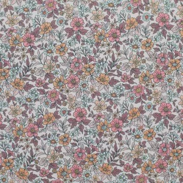 Jersey Coton Impression Numérique - Vintage Floral Vieux Mauve - (Jersey Coton Impression Numérique)