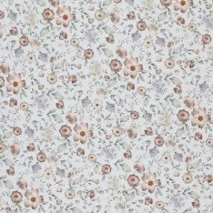 Poplin Katoen Digitale Print - Vintage Bloemendessin Ecru