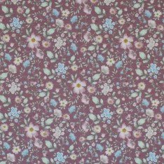 Bomuldjersey Digital Print - Vintage Blomstermotiver Mauve