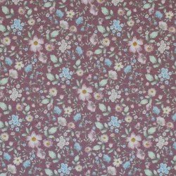 Jersey Katoen Digitale Print - Vintage Bloemendessin Mauve
