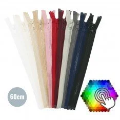 VISLON Deelbare Bloktand Rits YKK 60CM 5 Kleuren x 10 Stuks Pakket 