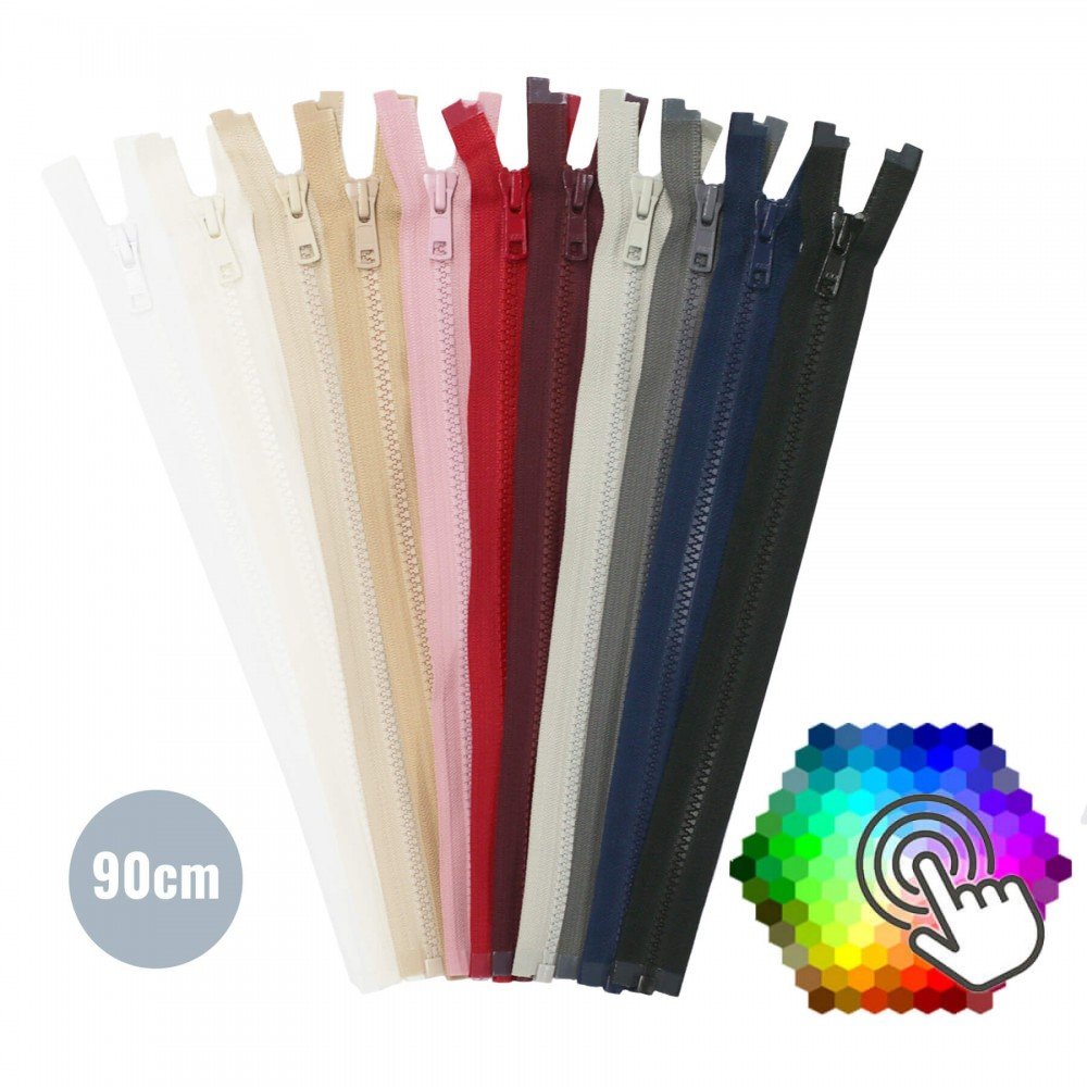 VISLON Lynlåse Delbar YKK 90CM 5 Farver x 10 Stk Pakke