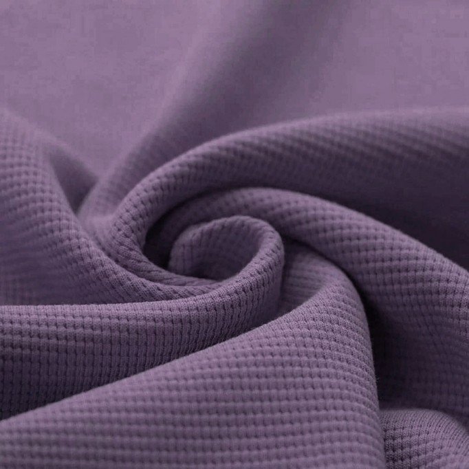 Tissu Jersey Gaufré Tricoté Violet Poussiéreux - (Tissus Jersey)