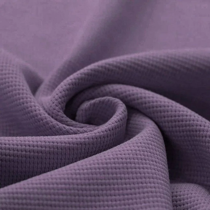 Waffelstrick Jersey Stoff Dusty Lila - (Jersey Stoffe)