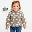 Blomster Teddy Stof Mørk Beige - (Teddy-Bear Stof)
