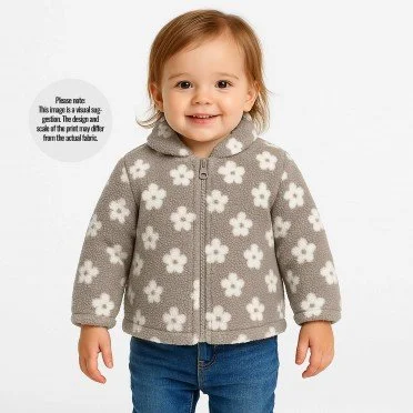 Blomster Teddy Stof Mørk Beige | Rijs Textiles Blomster Teddy Stof Mørk Beige - (Teddy-Bear Stof)