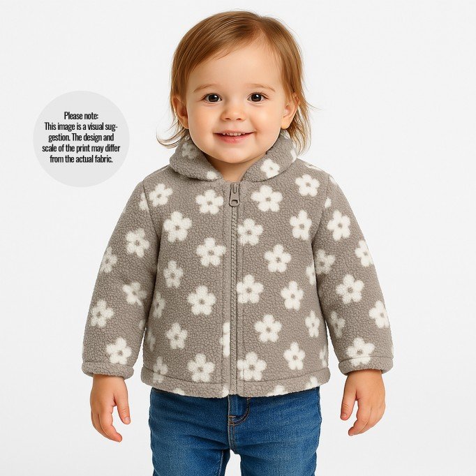 Blume Teddystoff Dunkel Beige  - (Teddystoffe)
